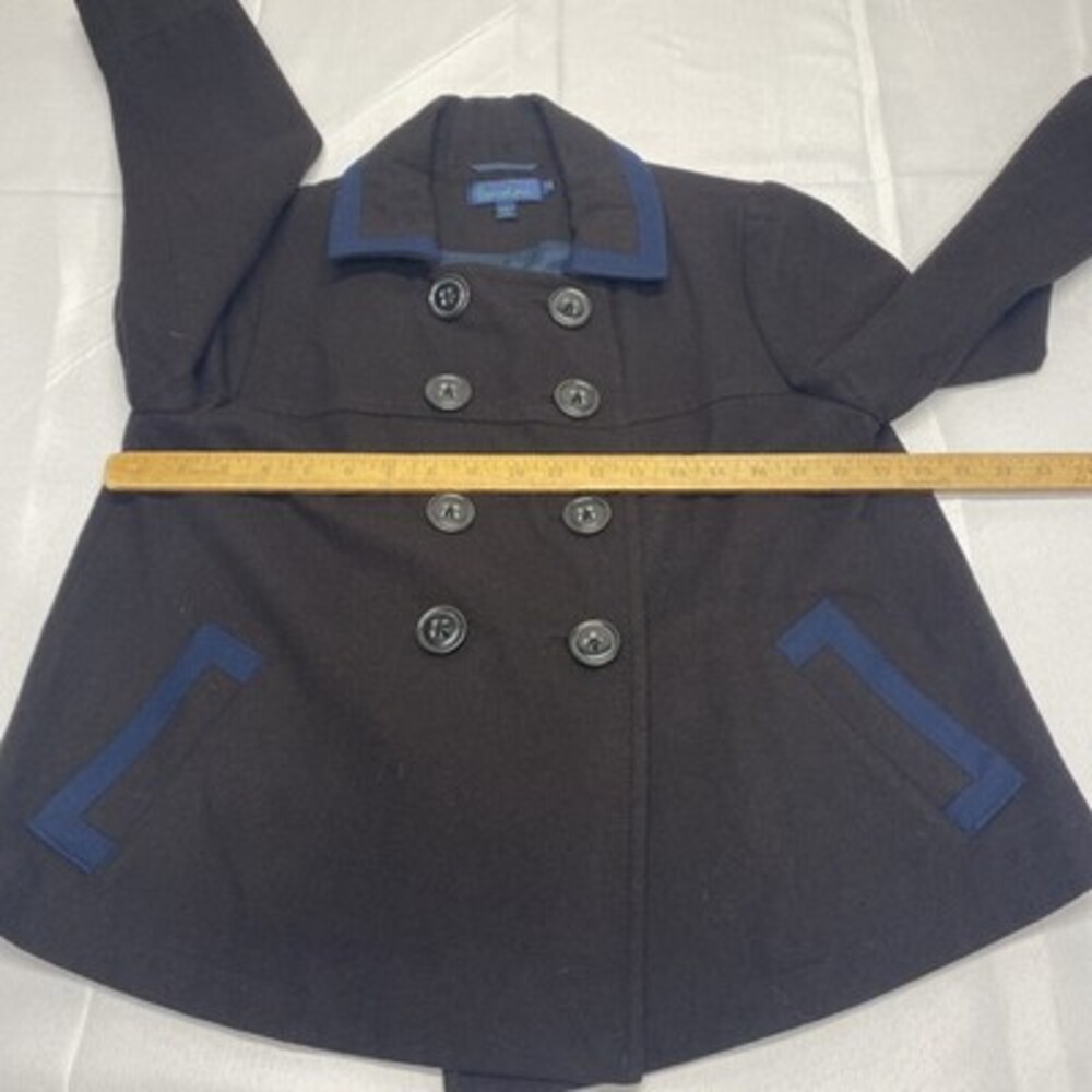 Boden Double-Breasted Wool-Blend Peacoat with Contrast Trim! Size 12! - Picture 6 of 7
